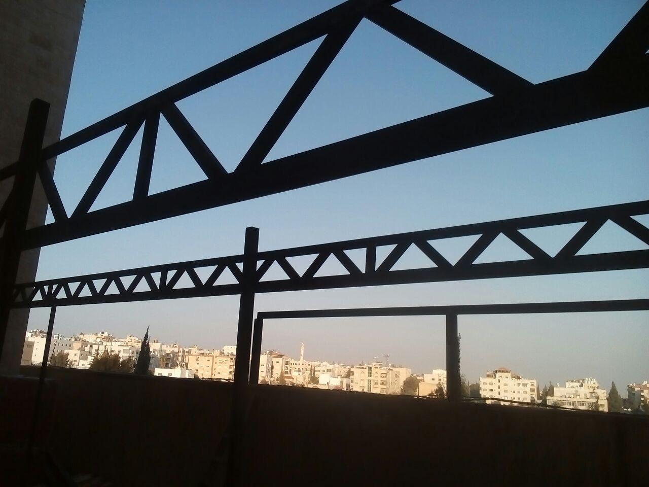 Steel building installation in Jordan